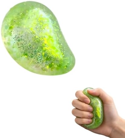 Glitter green mango squishy slow rising sensory fidget toy