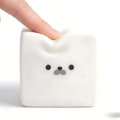 White milk carton squishy tofu block soft squeeze cube