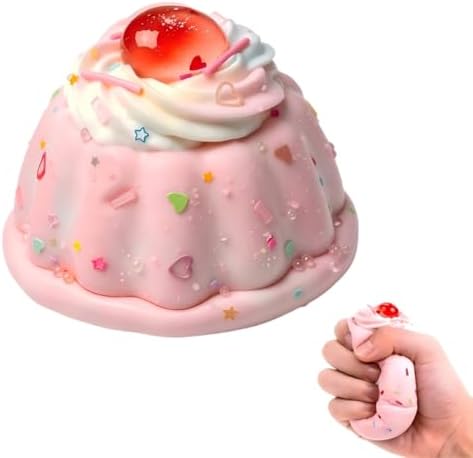 Cherry pudding cake squishy with whipped cream and cherry