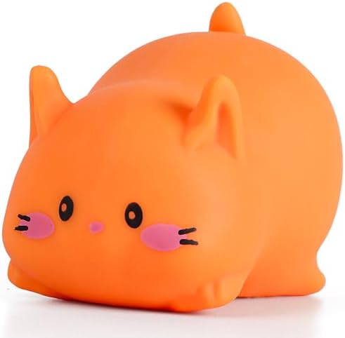 Chubby orange cat squishy stress ball