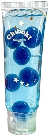 Blue galaxy squishy ball squeeze tube with floating beads and stars