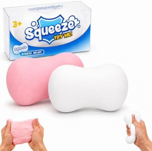 Pink and white soap squishy 2 pack squeeze toy