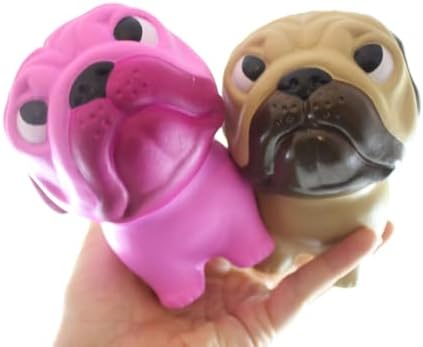 Two wrinkly pug dog squishy slow rising squeeze toys