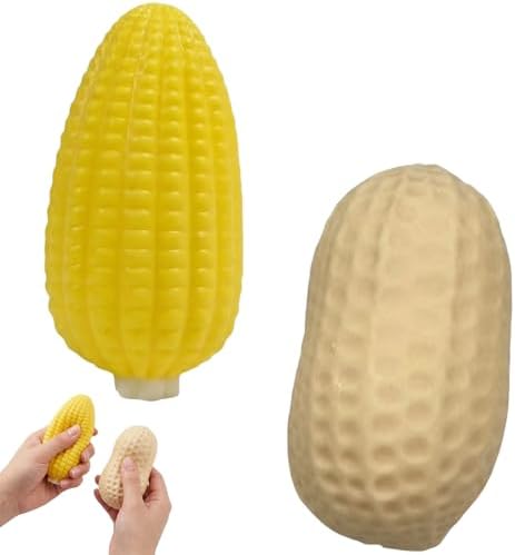 Corn squishy set with peanut soft stress fidget duo