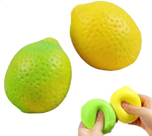 Color changing lemon squishy stress ball two pack