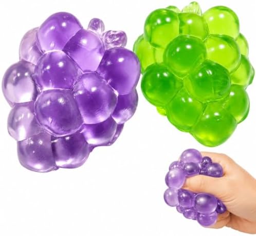 Giant grape squishy soft purple and green jelly fruit squeeze toy