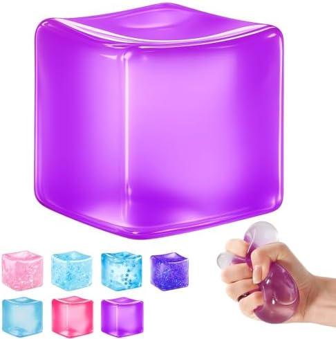 Purple ice cube squishy stress ball