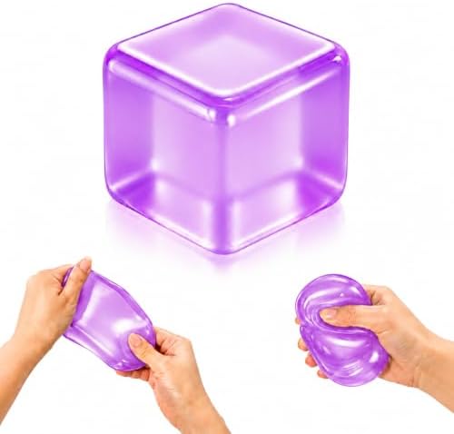 Soft purple jelly ice cube gel ball squishy stress cube