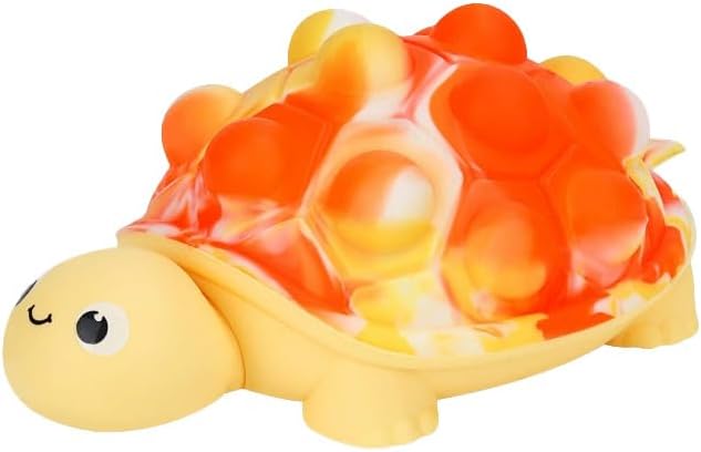 Orange bubble pop turtle squishy squeeze toy