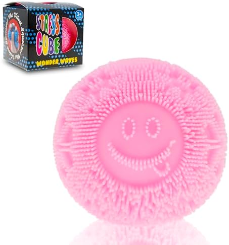 Pink smiley face cloud squishy velvet stress ball