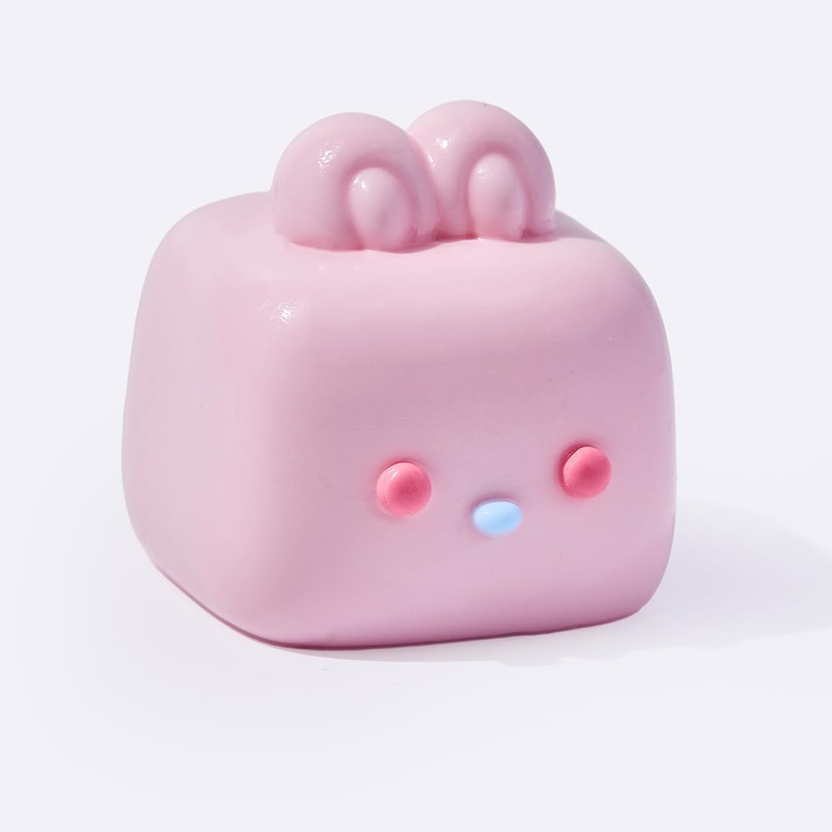 Pink cube mochi bunny squishy slow rising fidget toy