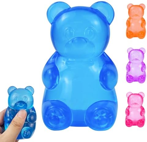 Blue gummy bear squishy soft jelly stress toy