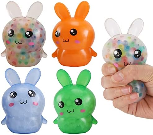 Bunny squishy stress ball water bead sensory squeeze toy set