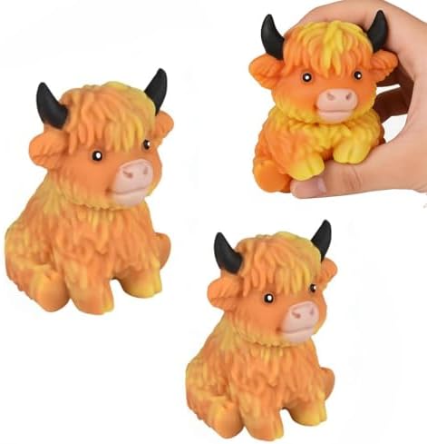 Ocean blue crystal highland cow squishy