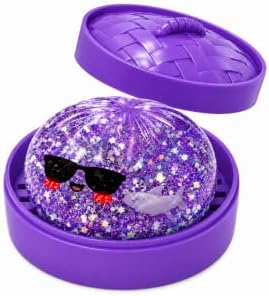 Purple glitter shark squishy dumpling bun with sunglasses