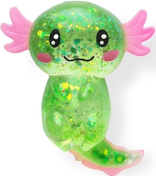 Glitter Axolotl Squishy Slow Rising Squeeze Stress Relief Toy