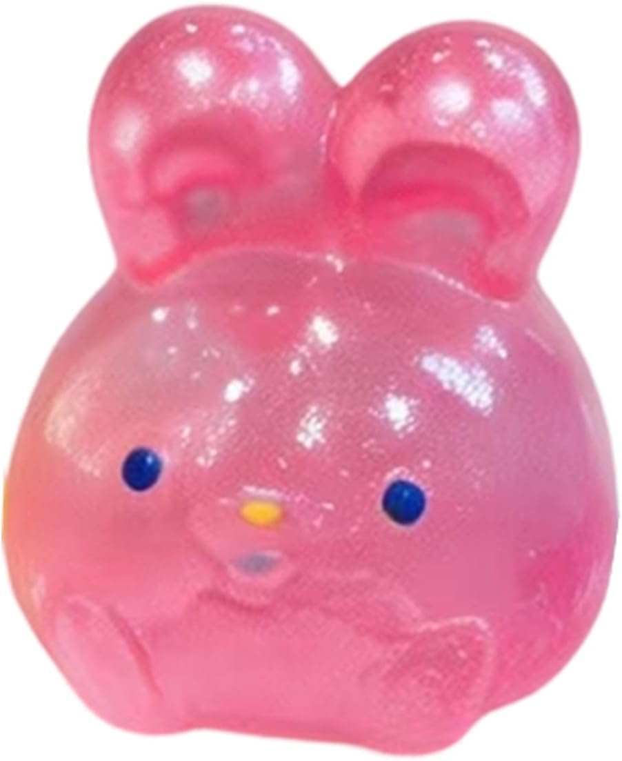 Pink glitter bunny squishy kawaii sugar squeeze sensory toy