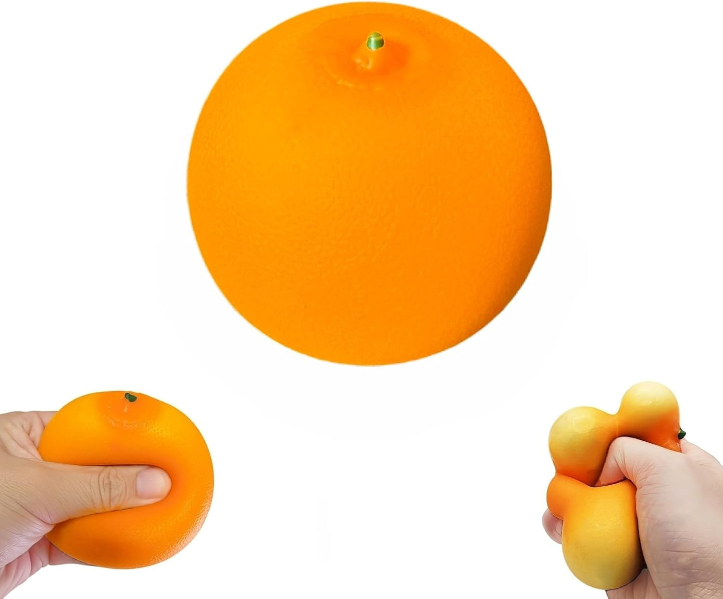 Soft orange squishy stretchy squeeze fruit fidget toy