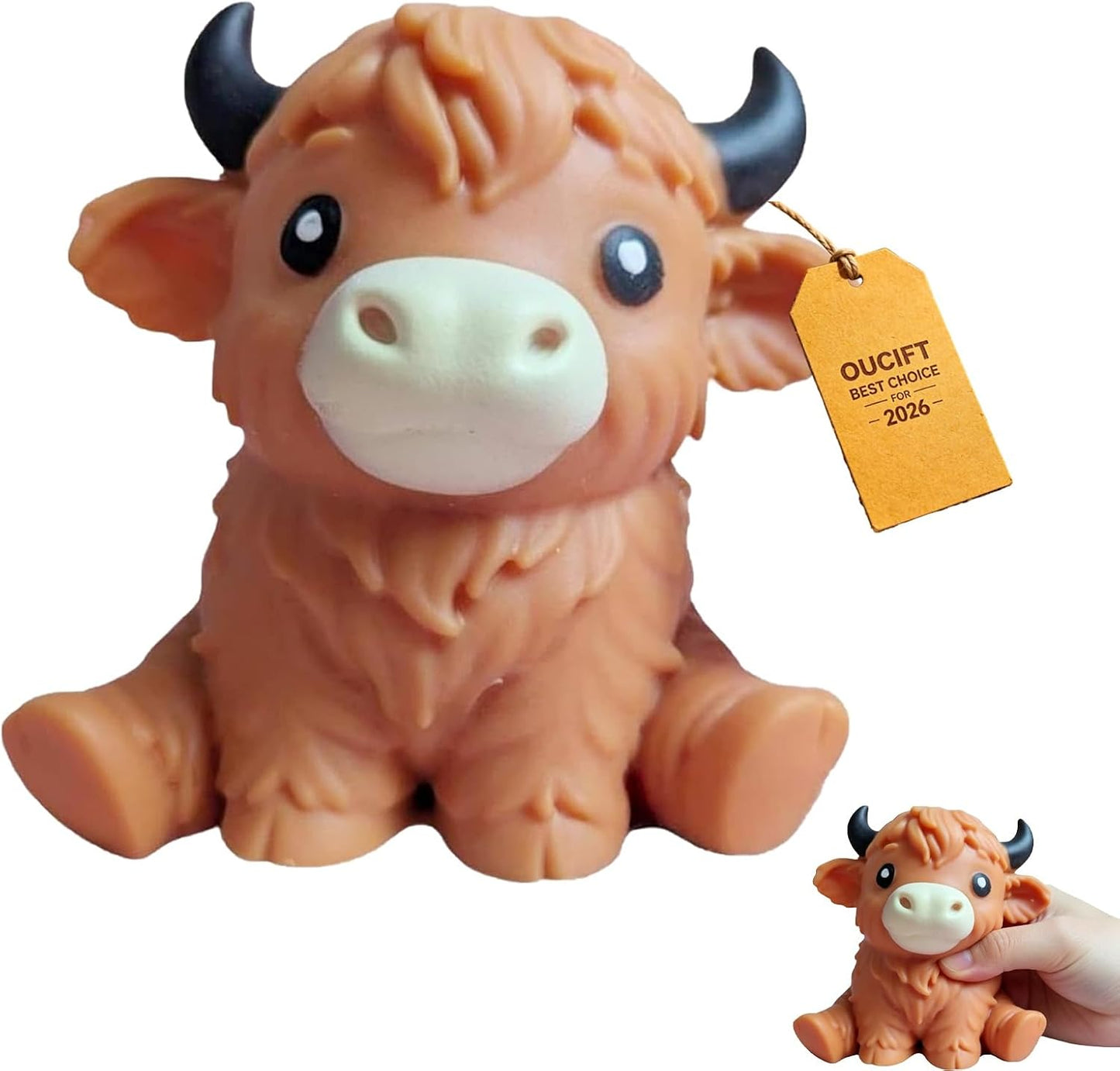 Giant brown highland cow squishy soft slow rising squeeze toy