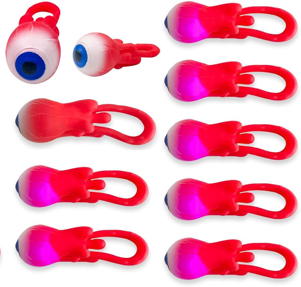 Flying eyeball squishy slingshot toys, 10 pack of soft red rubber eyeballs
