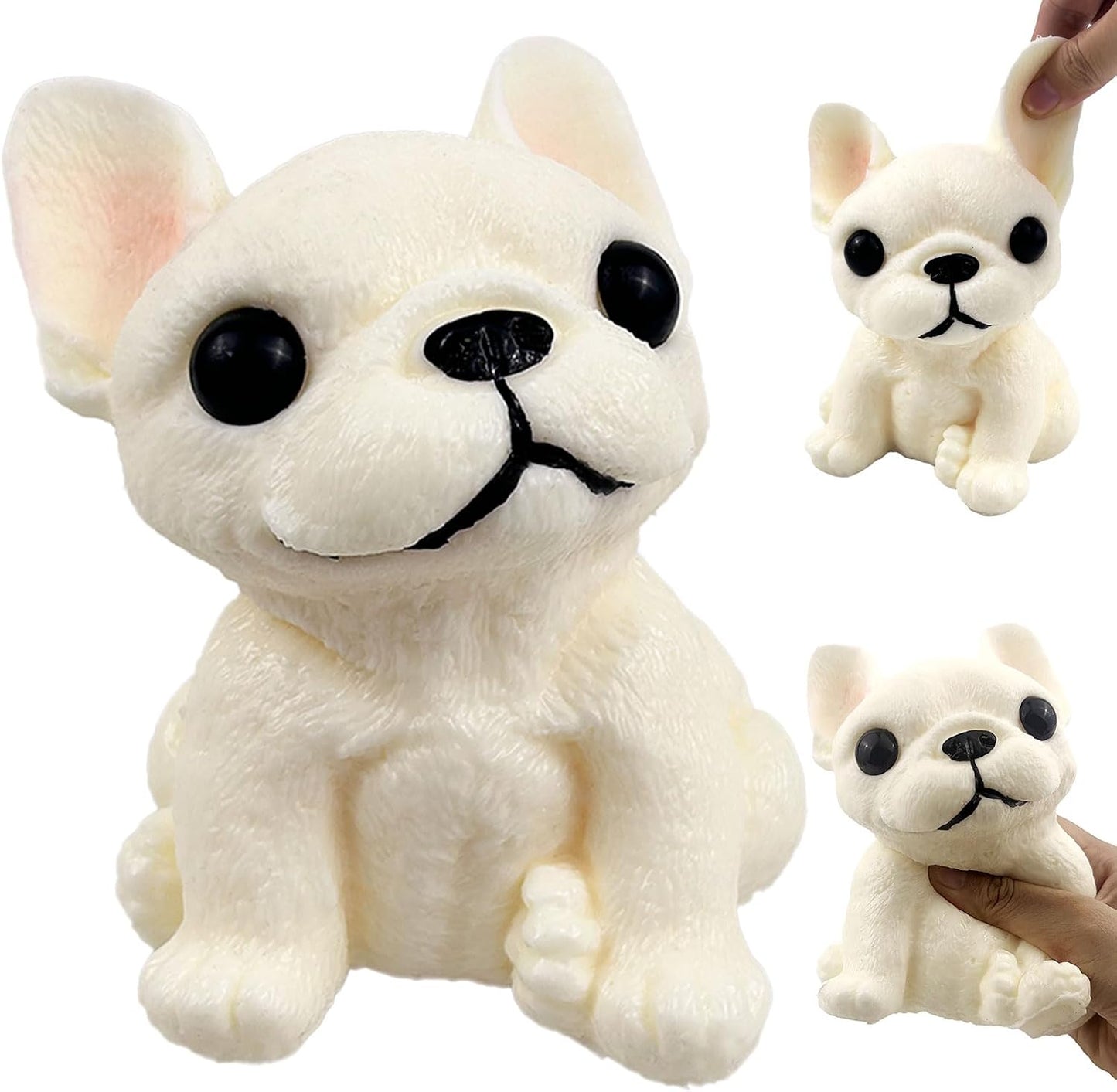 Cream french bulldog dog squishy soft slow rising fidget toy