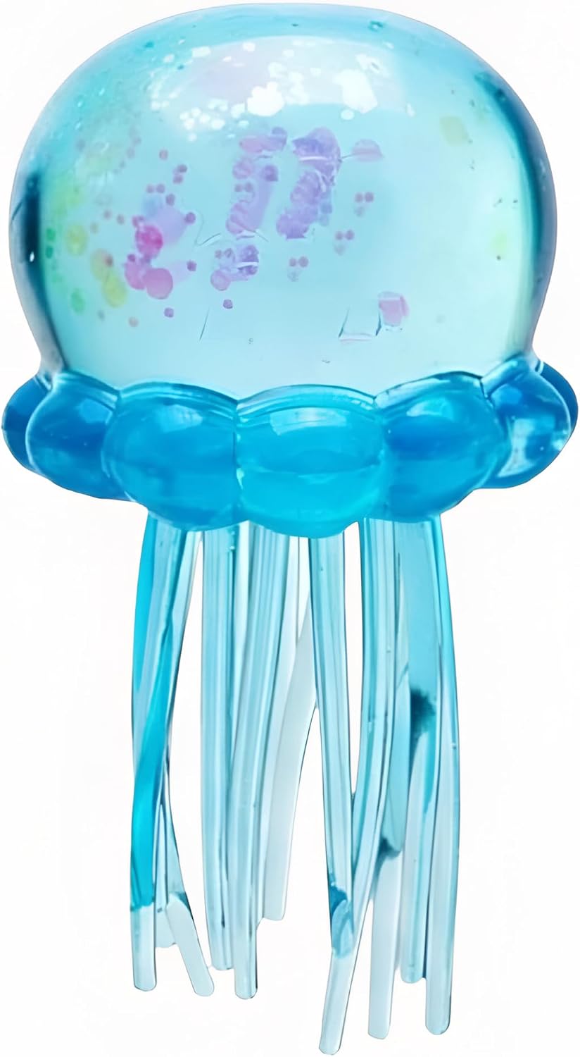 Jumbo ocean blue jellyfish squishy slow rising stress ball