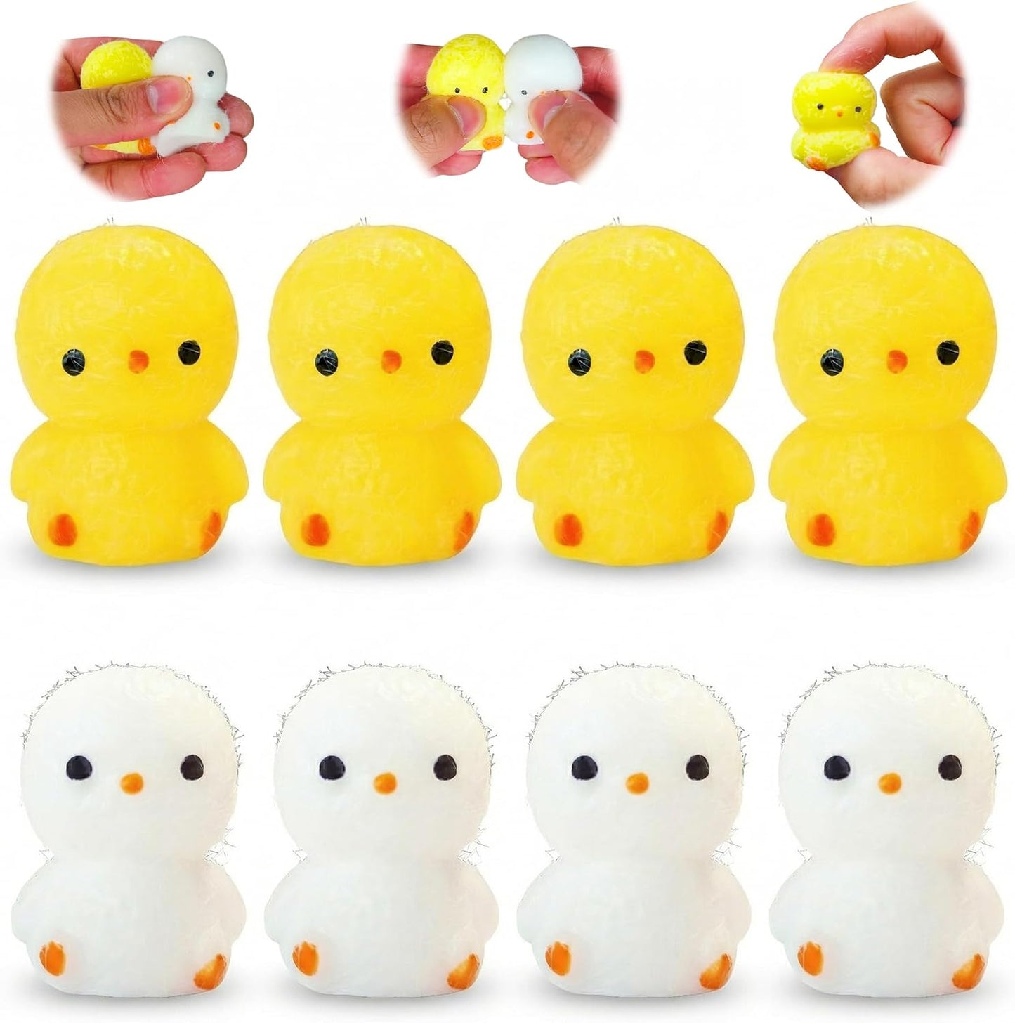 Mini yellow and white chick squishy 8 pack