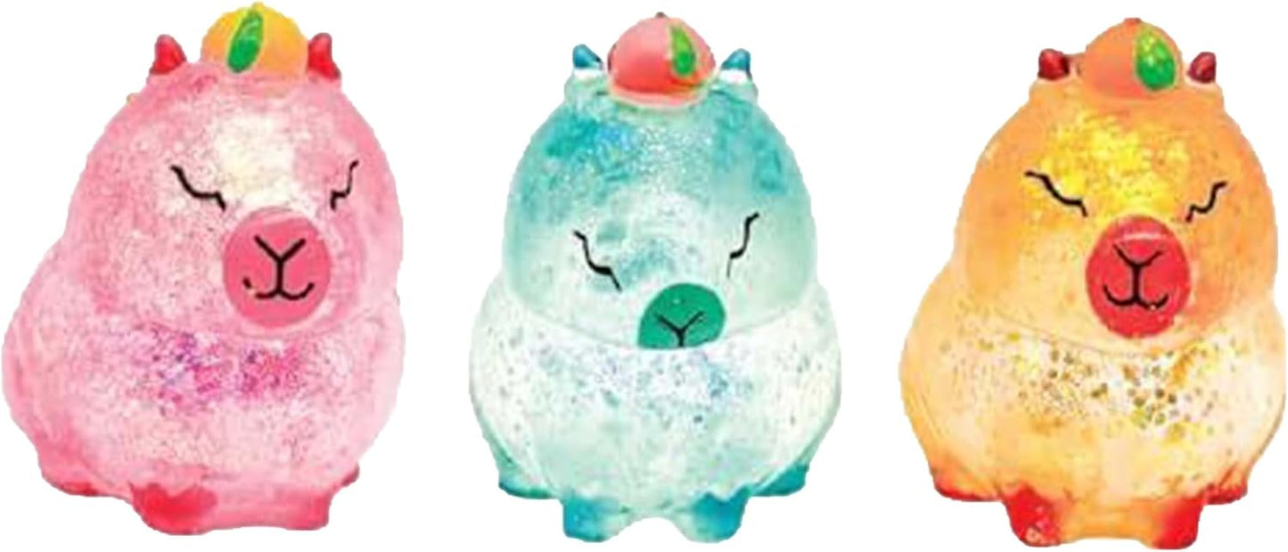 Assorted glitter capybara squishy 3 pack squeeze toys