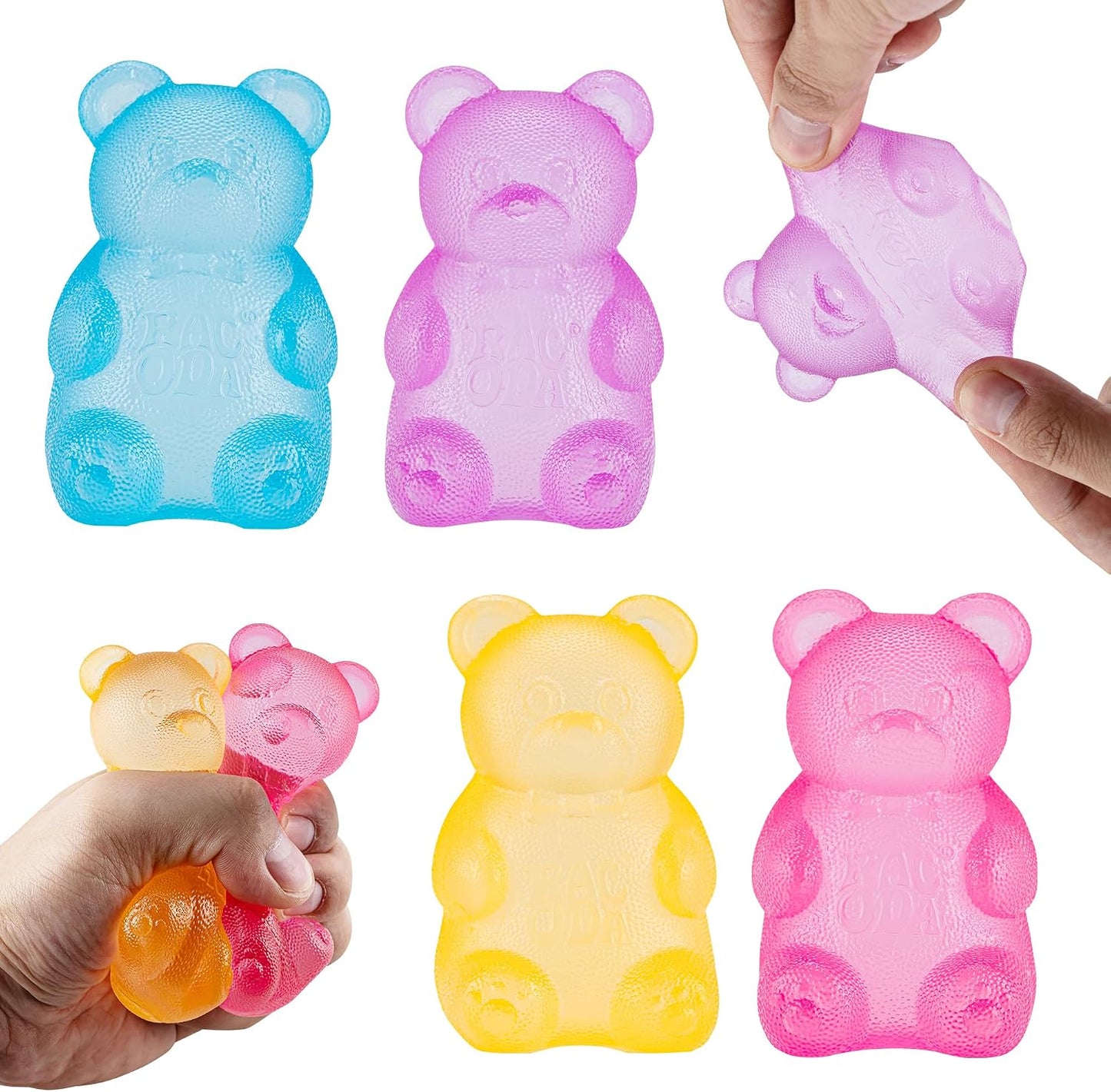 Pastel sugar bear squishy set in soft candy colors