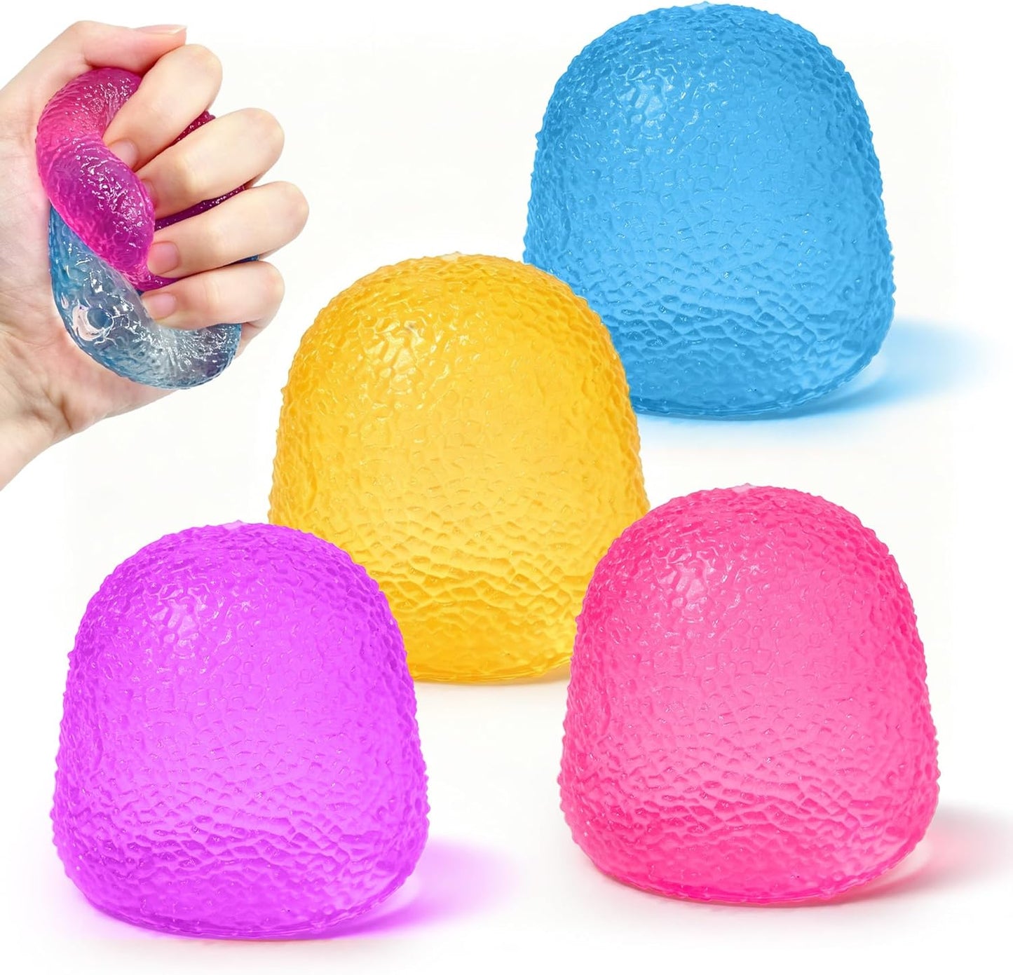 mini gel ball squishy 4 pack gumdrop squeeze fidget set