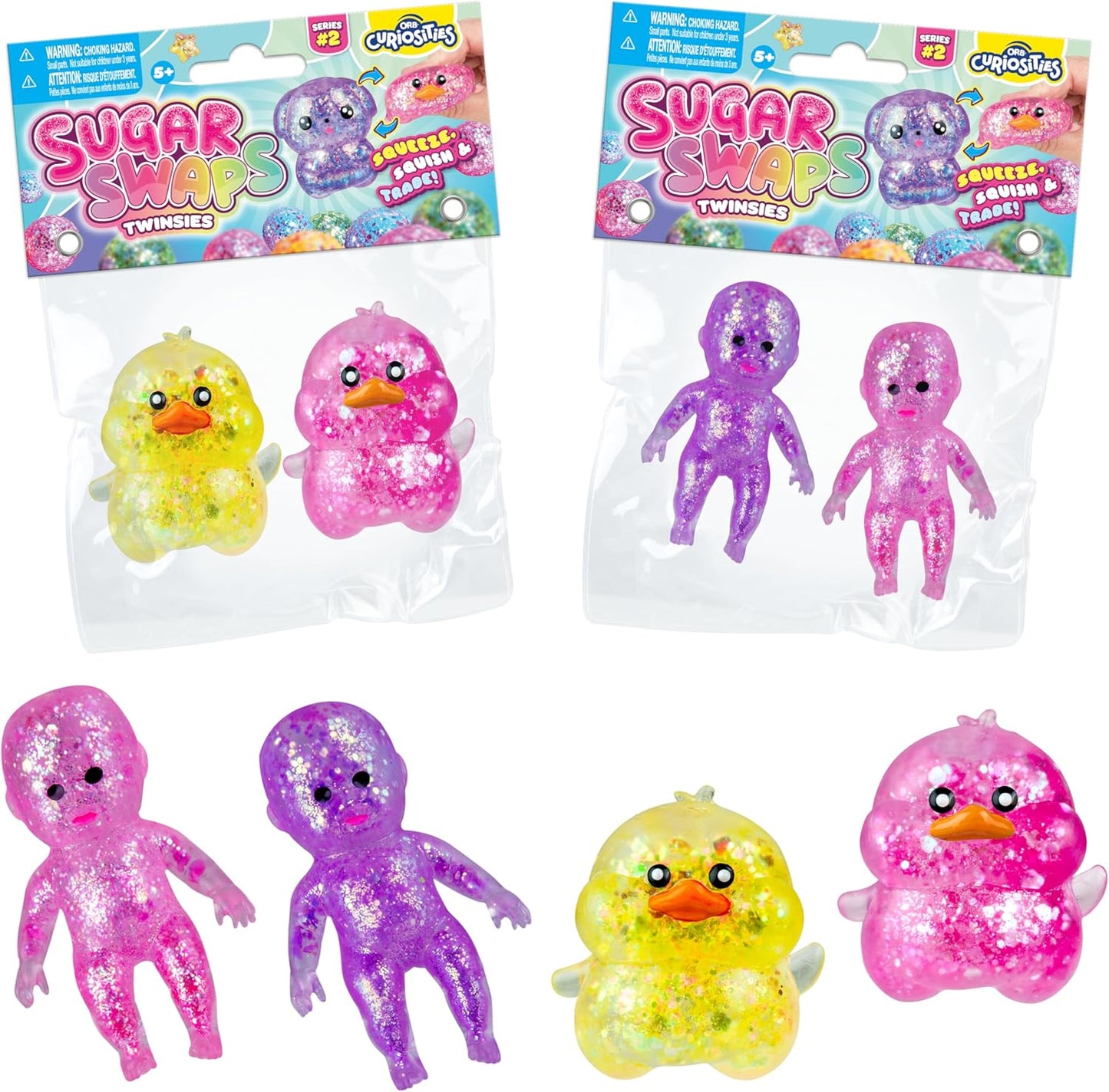 2 pack duck squishy slow rising squeeze stress relief fidget toy