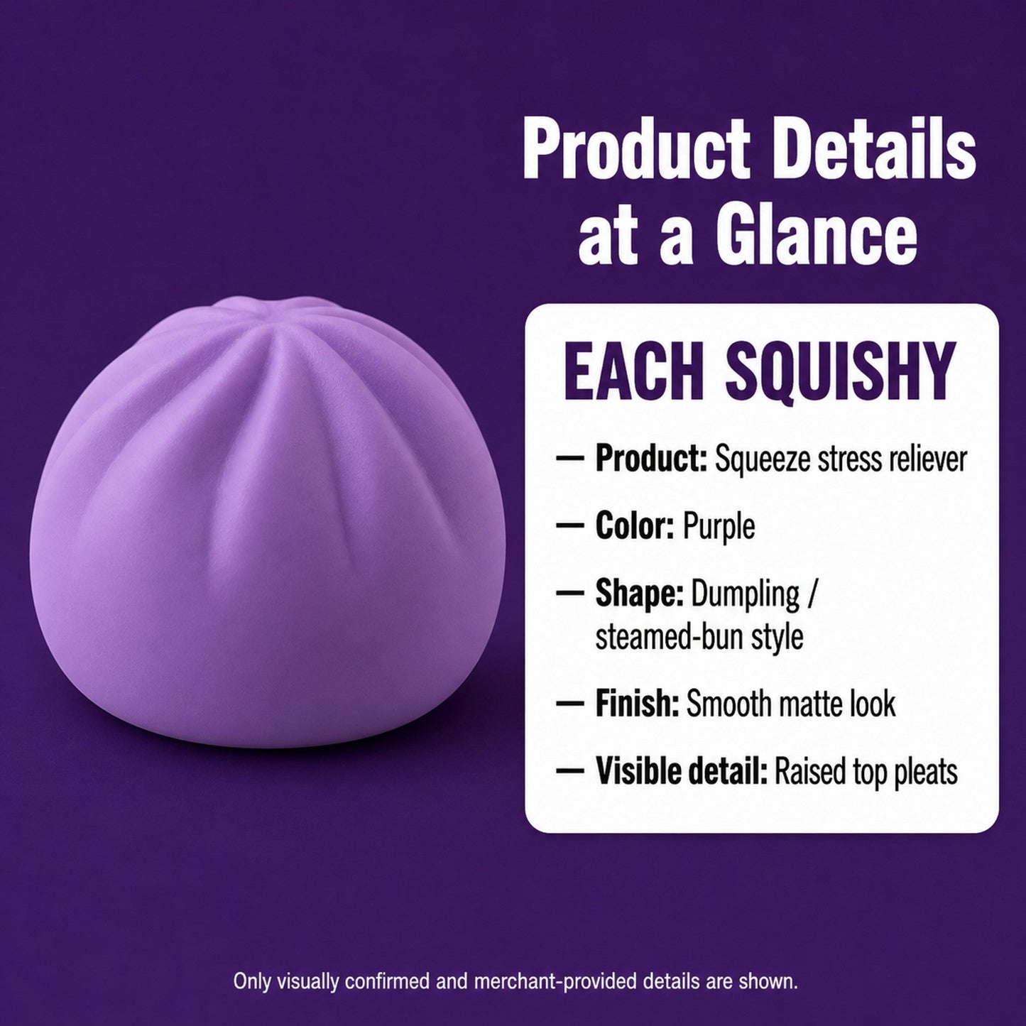 Purple Dumpling Squishy spec