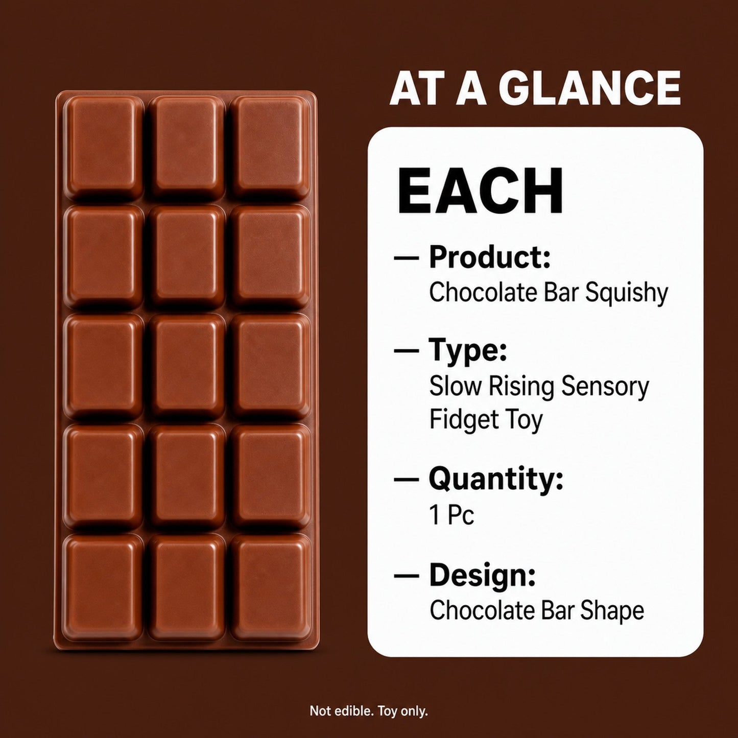 Chocolate Bar Squishy spec