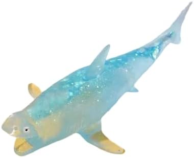 Glitter blue shark squishy 8 inch soft squeeze toy