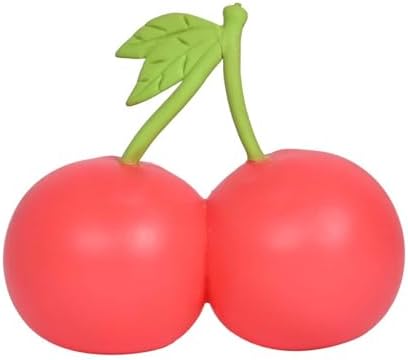 Soft pink cherry squishy fruit squeeze fidget stress relief toy