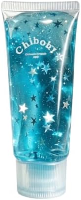 Teal galaxy squishy ball squeeze tube packed with silver stars