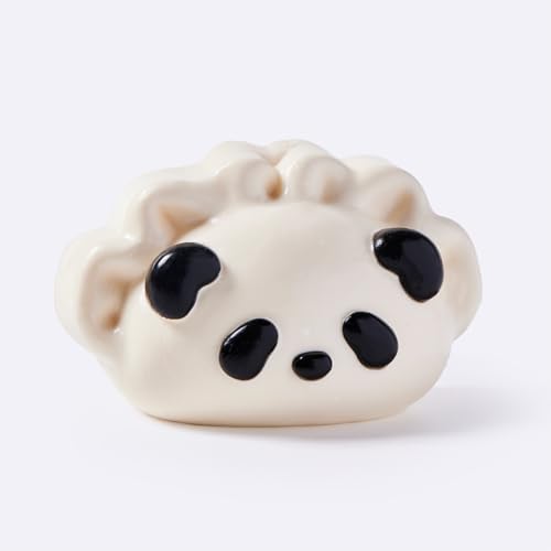 Panda dumpling mochi squishy with a pleated edge