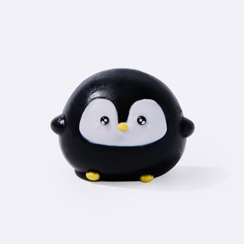Mini black penguin squishy squeeze ball stress toy