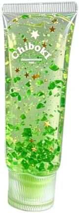 Green galaxy squishy ball squeeze tube with sparkly gel and stars