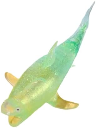 Green glitter shark squishy 8 inch sensory squeeze toy