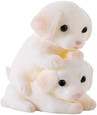 Mini white dog squishy puppy pair cuddling