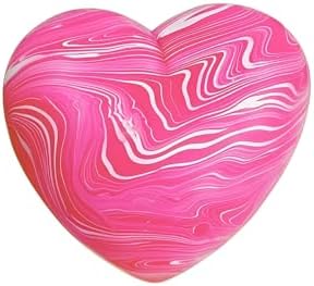 Pink and white marble swirl heart squishy stress ball