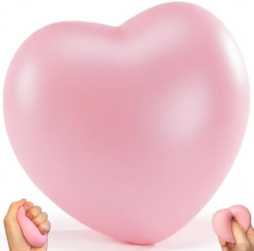 Soft pink slow rising heart squishy sensory toy