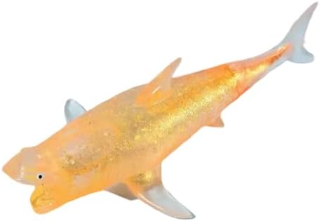 Orange glitter shark squishy 8 inch squeeze toy