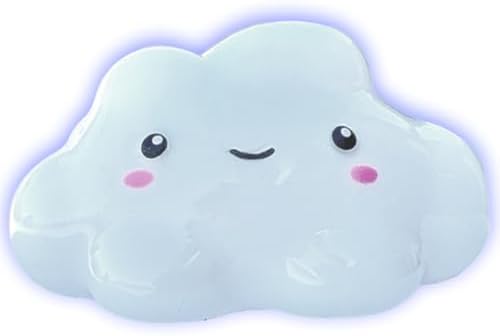 Pastel blue kawaii cloud squishy stress ball with face