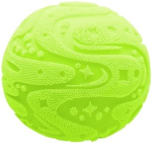 Green velvet cloud squishy fuzz ball with wavy pattern