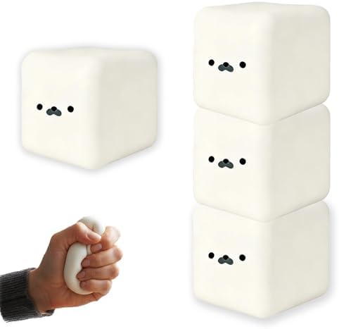 Four soft milk carton squishy seal cubes, sensory fidget set