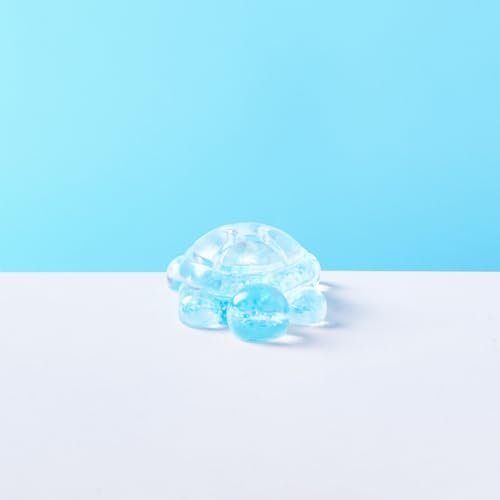 Clear translucent blue turtle squishy stress relief toy