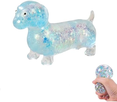 Blue glitter dachshund dog squishy