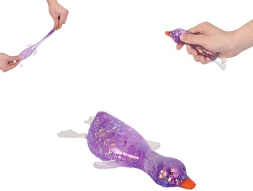 Purple squishy duck slow rising squeeze stress relief fidget toy